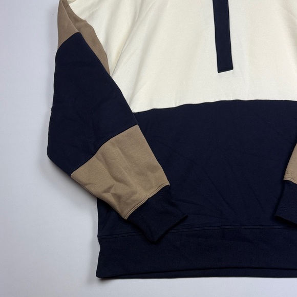 Men's Colorblock Sweater - Navy, Cream, and Tan - Picture 3 of 10